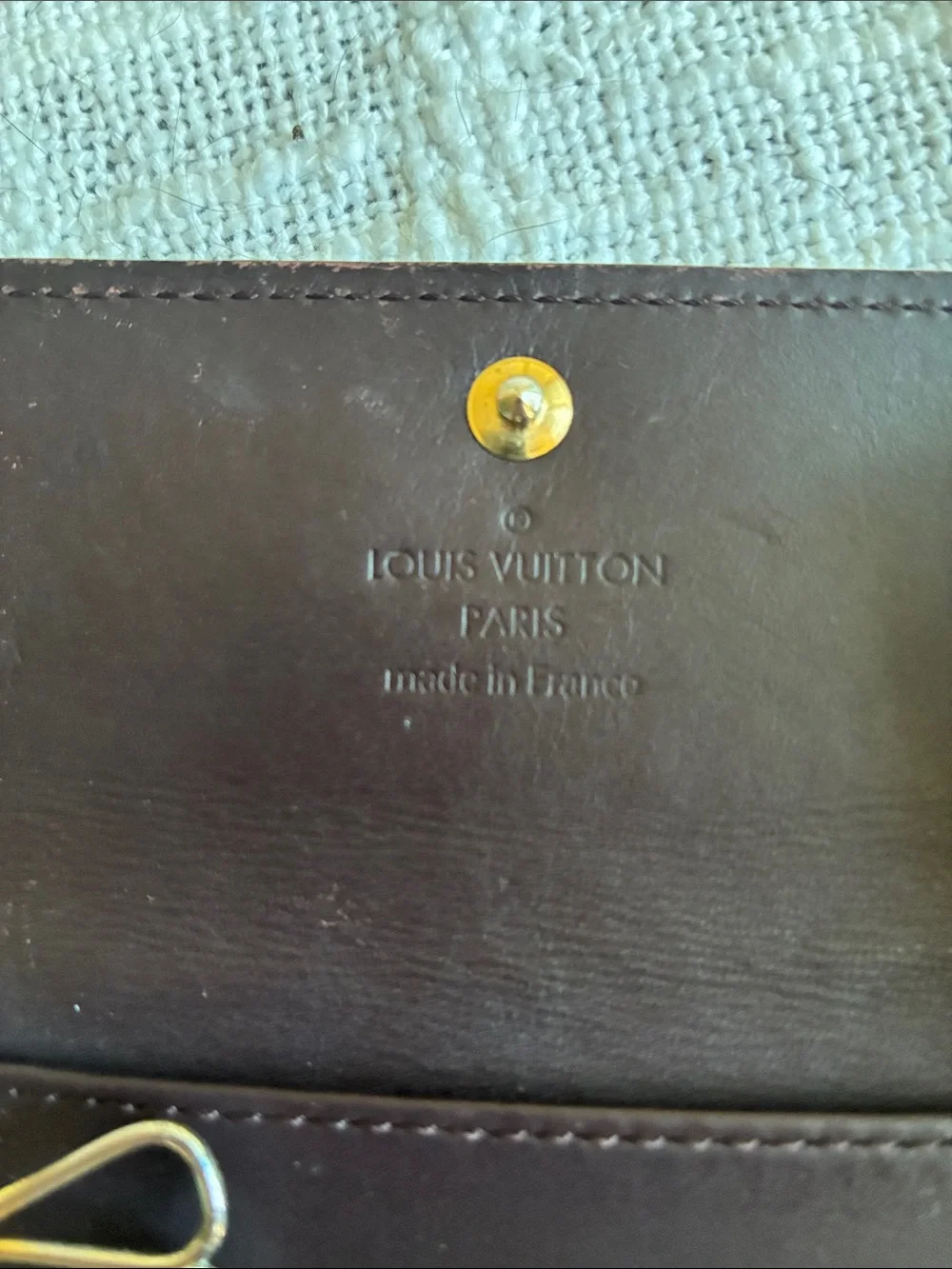 Louis Vuitton burgundy/brown vernise patent  monogram Leather Card & Key Holder